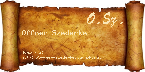 Offner Szederke névjegykártya